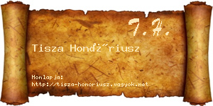 Tisza Honóriusz névjegykártya